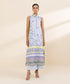 Women's Unstitched Lawn Embroidered Blue 2 Piece Suit